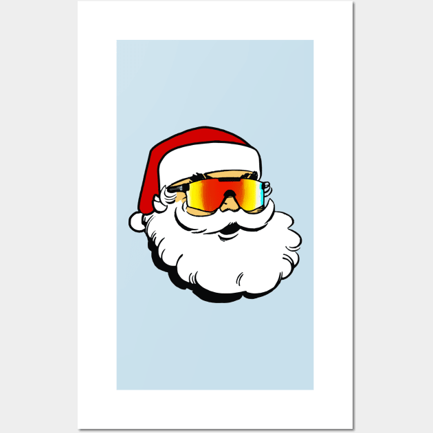 Santa Claus wearing cool skiing sunglasses Wall Art by Captain-Jackson